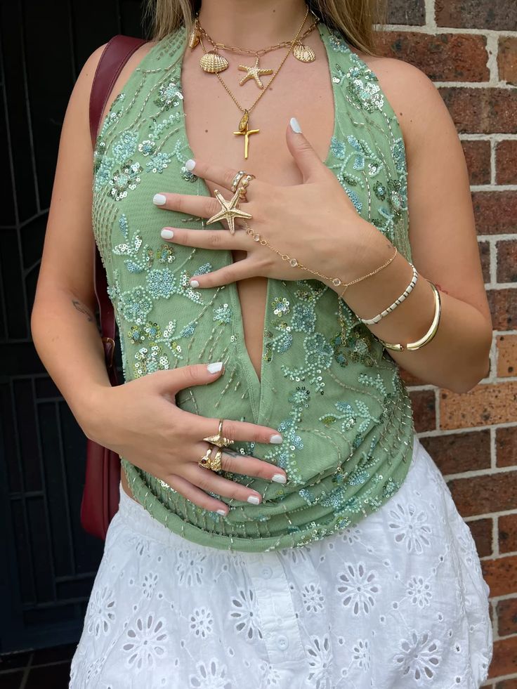 Parigi | Top Halter con Collo Drappeggiato