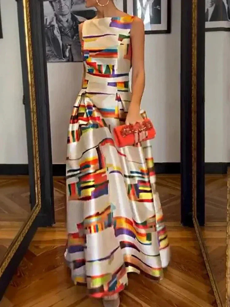 Mirabel | Abito Maxi Geometrico