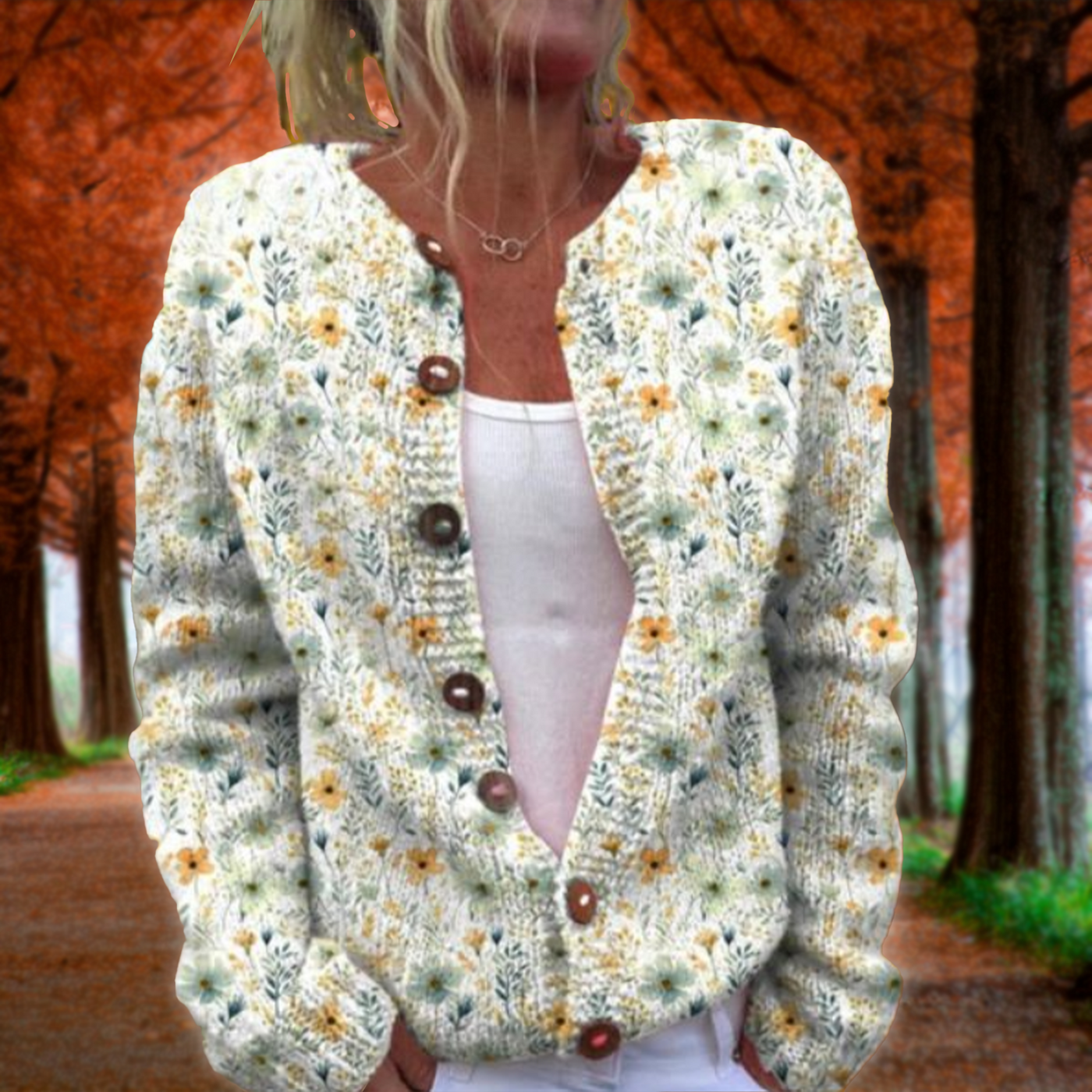 Lowri | Cardigan con Stampa Floreale