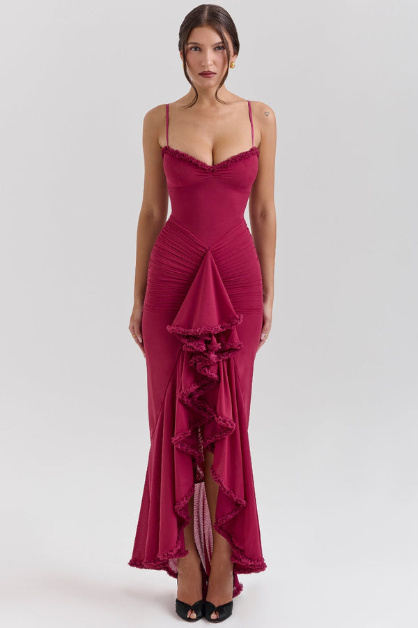 Manuela® | Abito Maxi con Volant Gabbi
