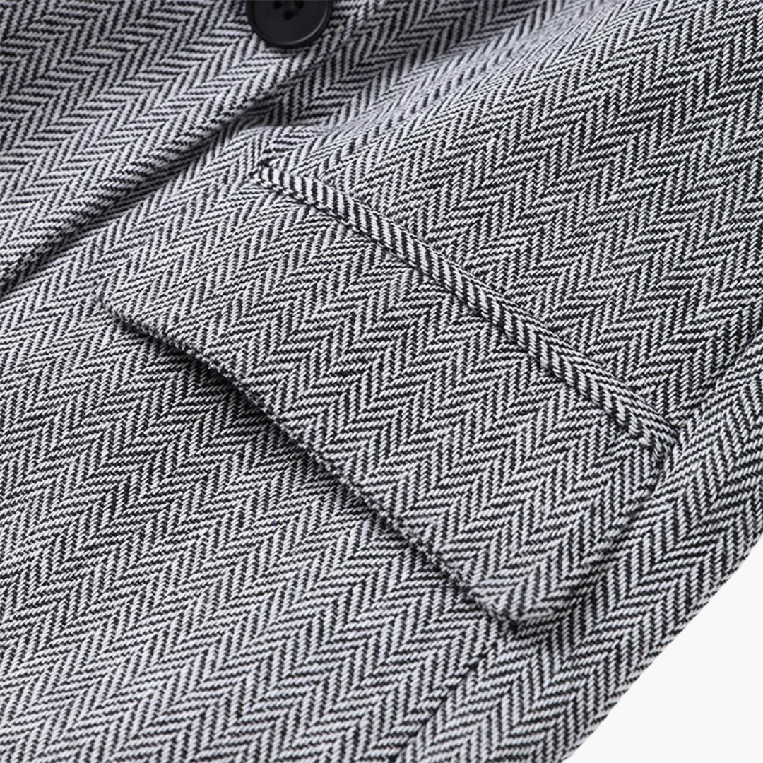 Avorio - Completo Elegante a Motivo Pesce Spada in 3 Pezzi