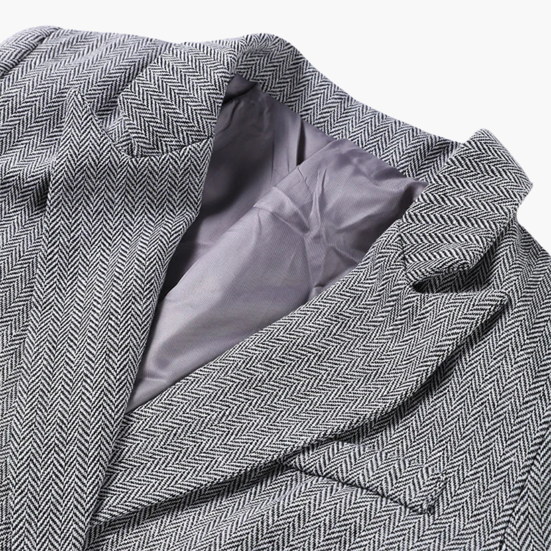 Avorio - Completo Elegante a Motivo Pesce Spada in 3 Pezzi