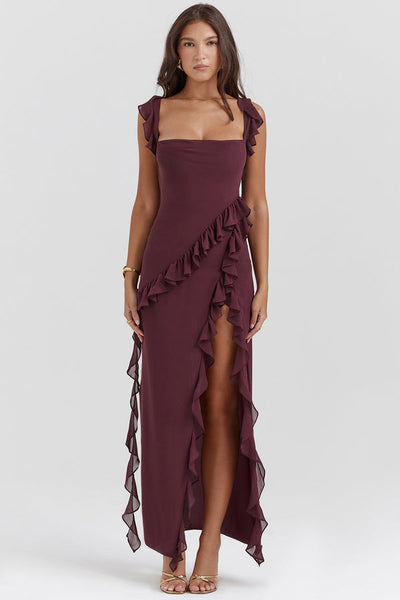 Regina® | Vestito Lungo Amira – Prugna Scura