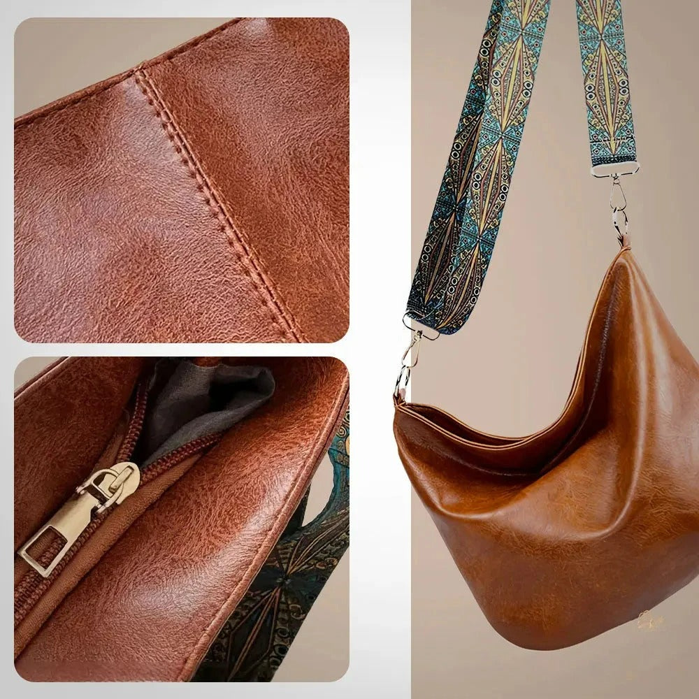 Alexis - Borsa a secchiello in pelle vintage per uso quotidiano