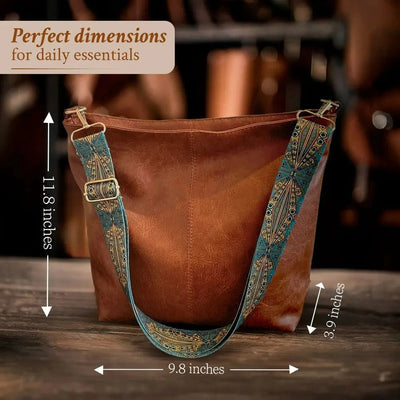 Alexis - Borsa a secchiello in pelle vintage per uso quotidiano