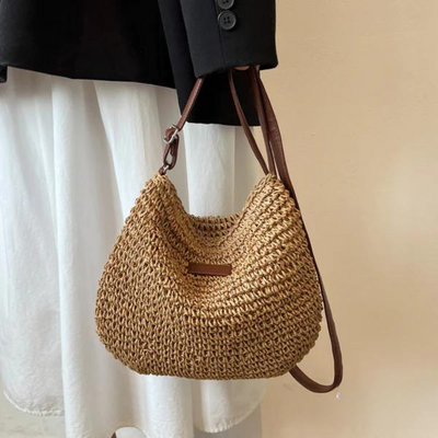 Mary - Borsa a Tracolla in Paglia Retro