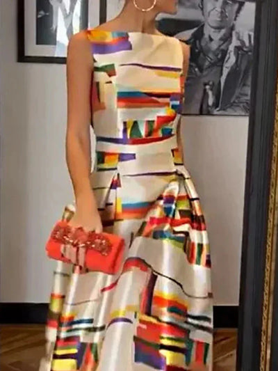 Mirabel | Abito Maxi Geometrico