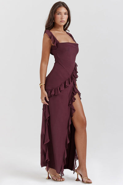 Regina® | Vestito Lungo Amira – Prugna Scura