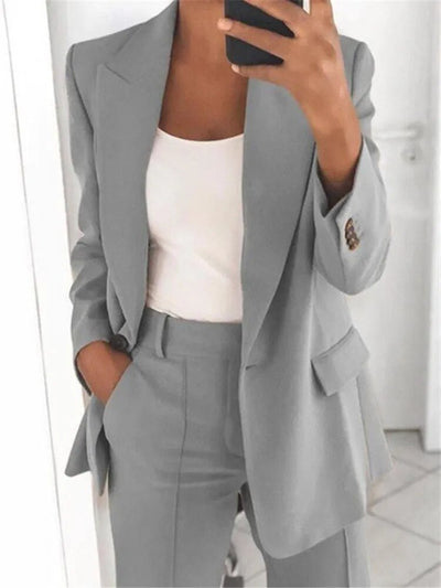 Raelyn - Blazer e Pantaloni Chic con Collo A Caduta