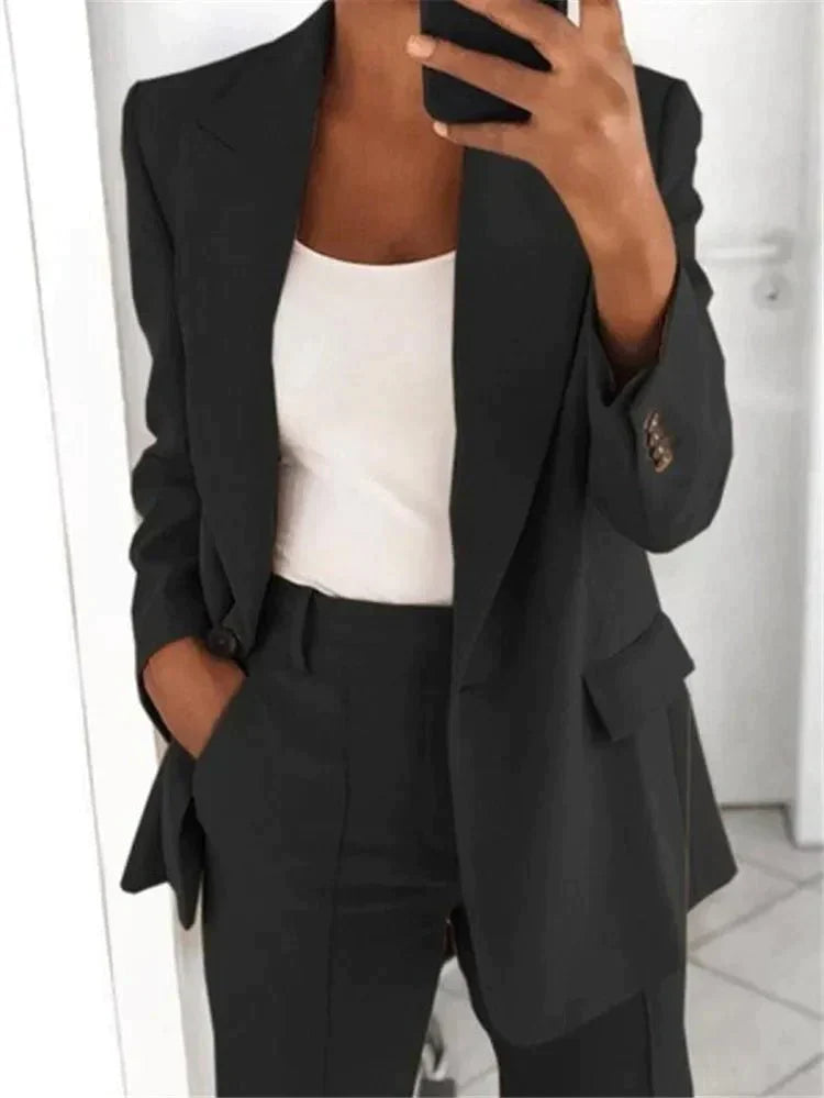 Raelyn - Blazer e Pantaloni Chic con Collo A Caduta