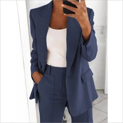 Raelyn - Blazer e Pantaloni Chic con Collo A Caduta