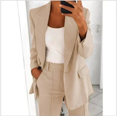 Raelyn - Blazer e Pantaloni Chic con Collo A Caduta