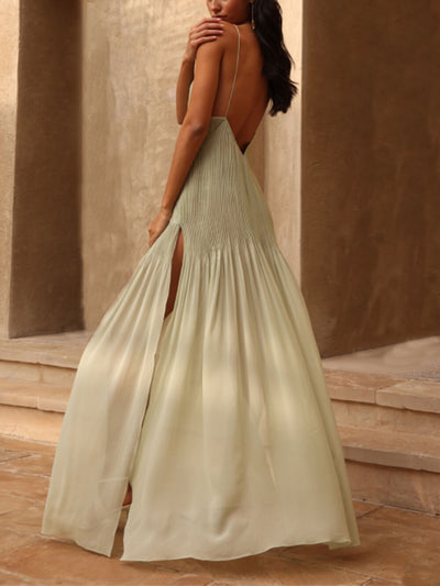 Vendula® | Abito Maxi Plissettato Patchwork Unico al Tramonto