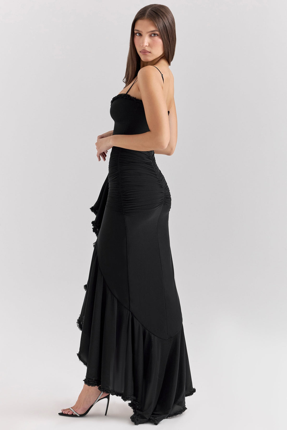 Manuela® | Abito Maxi con Volant Gabbi