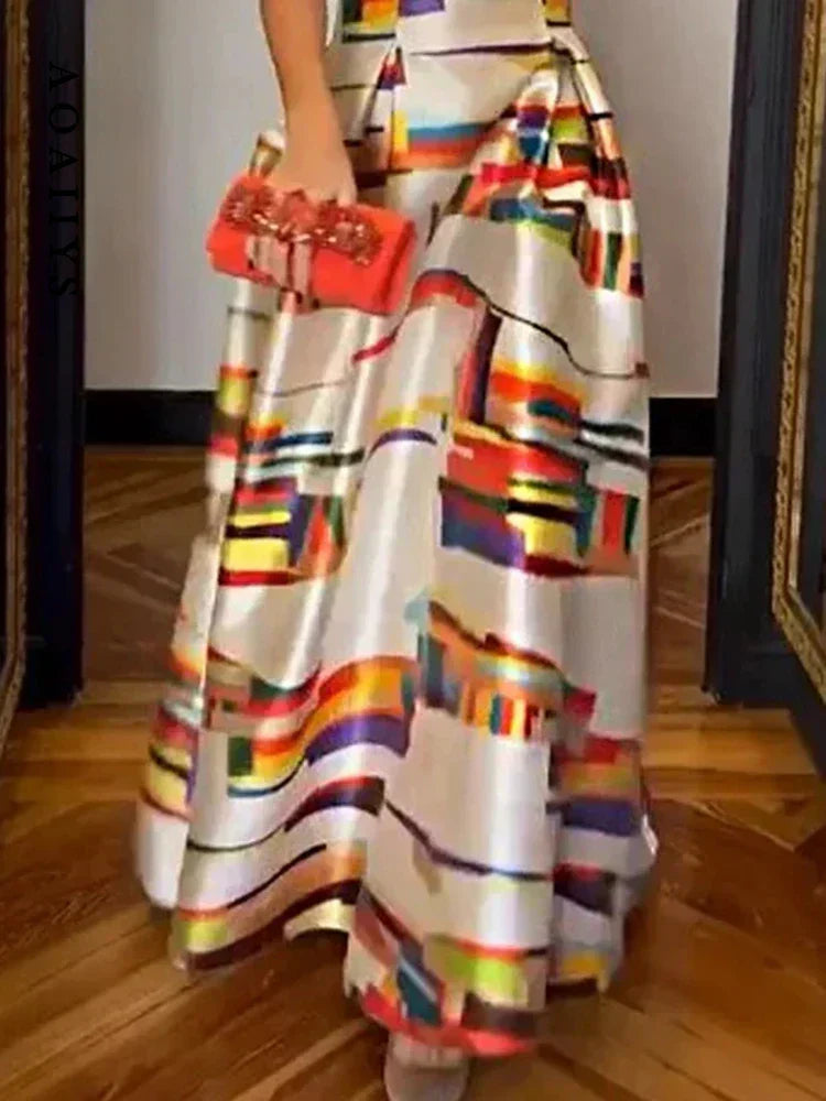 Mirabel | Abito Maxi Geometrico