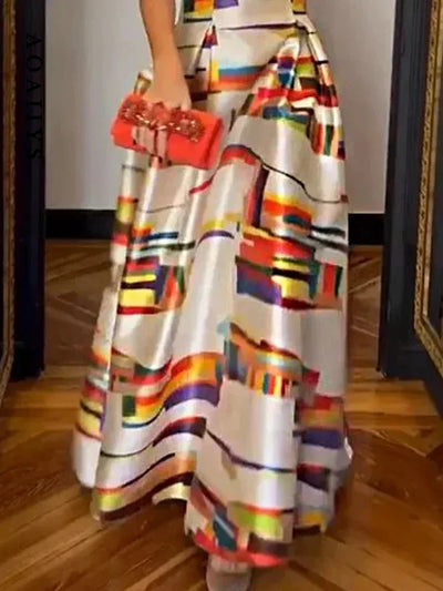 Mirabel | Abito Maxi Geometrico