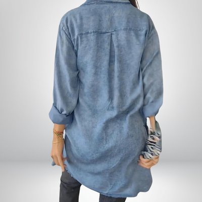 Sofia® | Giacca di Jeans a Maniche Lunghe Elegante e Versatile con Collo