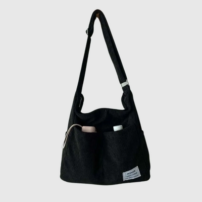 Alina - Borsa a Spalla in Velluto a Corda con Multi Tasche
