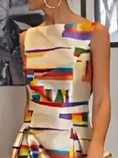 Mirabel | Abito Maxi Geometrico