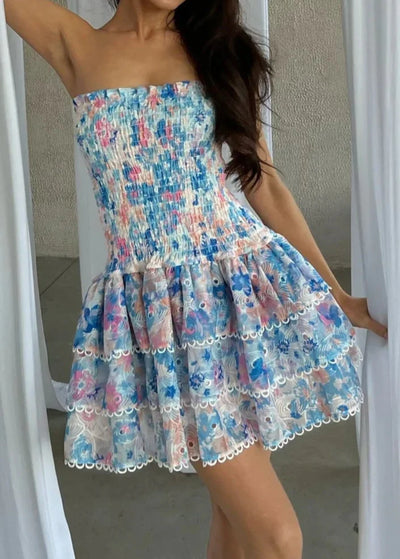 Kaylee | Vestito Floreale Senza Spalline