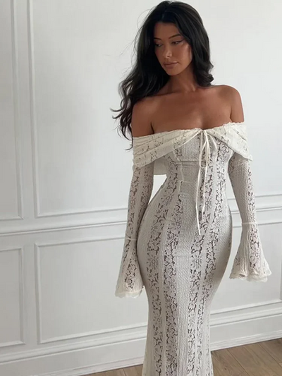 María® | Abito Maxi in Pizzo Georgetta