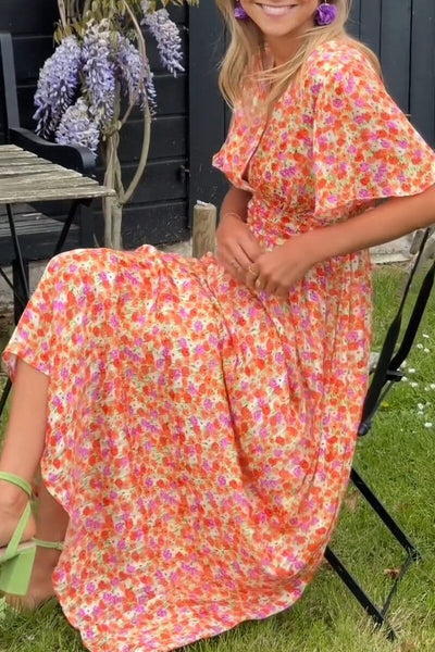 Sandra Elegante Abito Lungo con Scollo a V