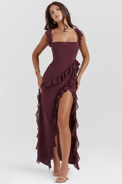 Regina® | Vestito Lungo Amira – Prugna Scura