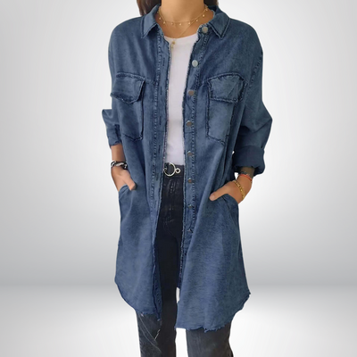 Sofia® | Giacca di Jeans a Maniche Lunghe Elegante e Versatile con Collo