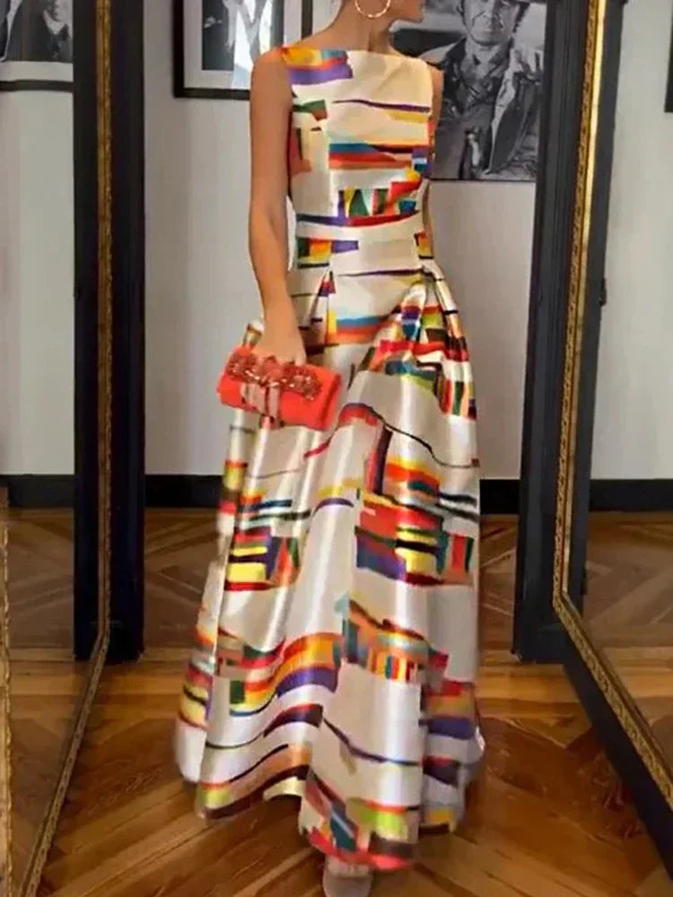 Mirabel | Abito Maxi Geometrico