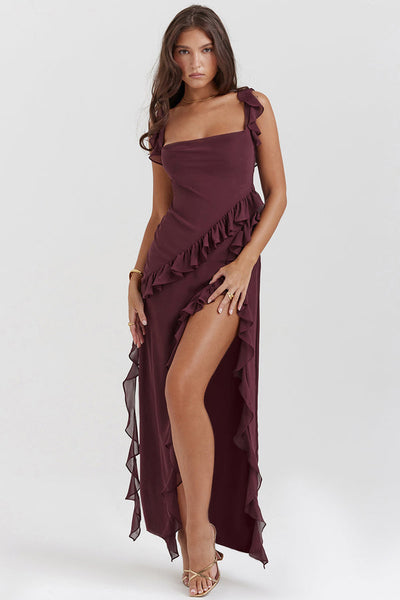 Regina® | Vestito Lungo Amira – Prugna Scura