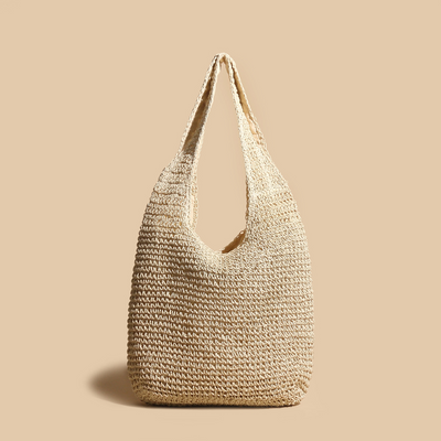 Valeria - Borsa a Spalla in Rattan Intrecciato di Paglia Elegante
