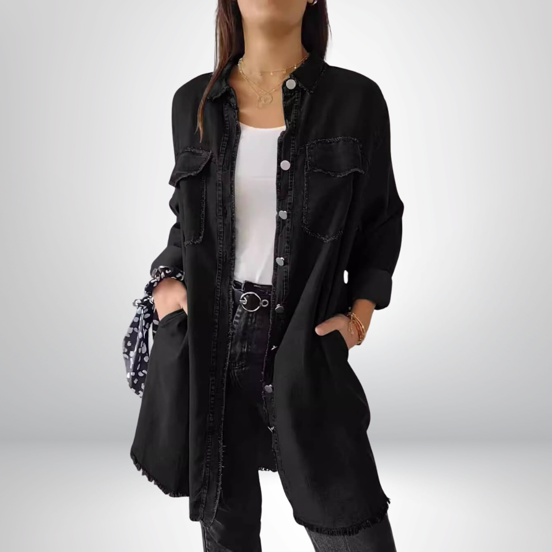 Sofia® | Giacca di Jeans a Maniche Lunghe Elegante e Versatile con Collo