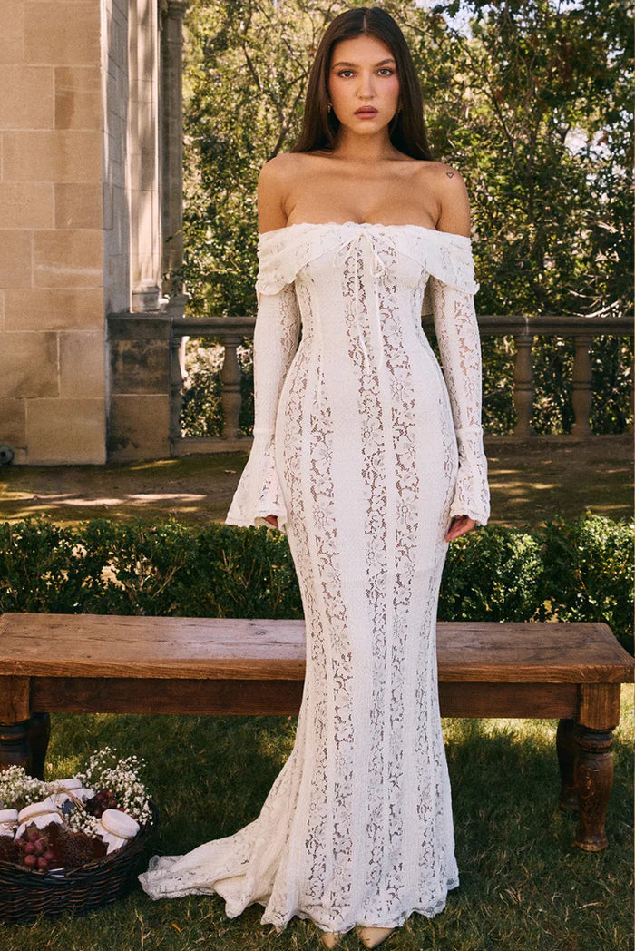 María® | Abito Maxi in Pizzo Georgetta