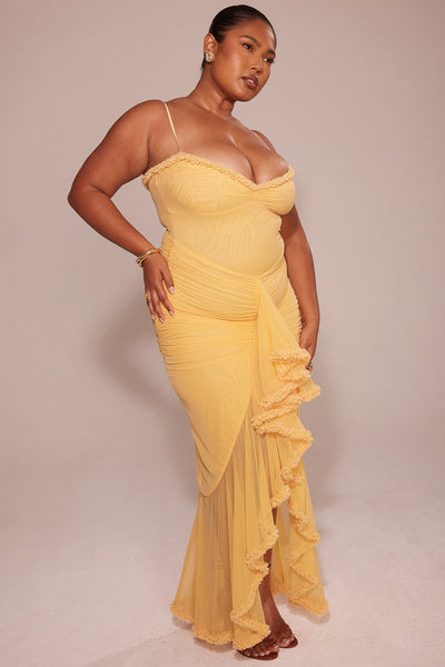 Manuela® | Abito Maxi con Volant Gabbi