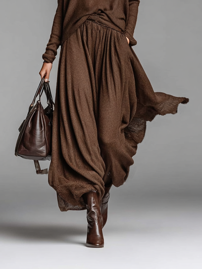 Set Gonna e Maglione Girocollo in Maglia
