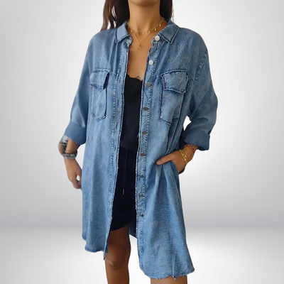 Sofia® | Giacca di Jeans a Maniche Lunghe Elegante e Versatile con Collo