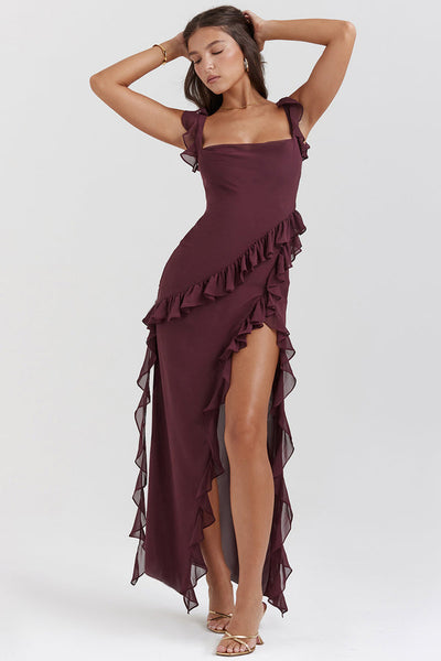 Regina® | Vestito Lungo Amira – Prugna Scura