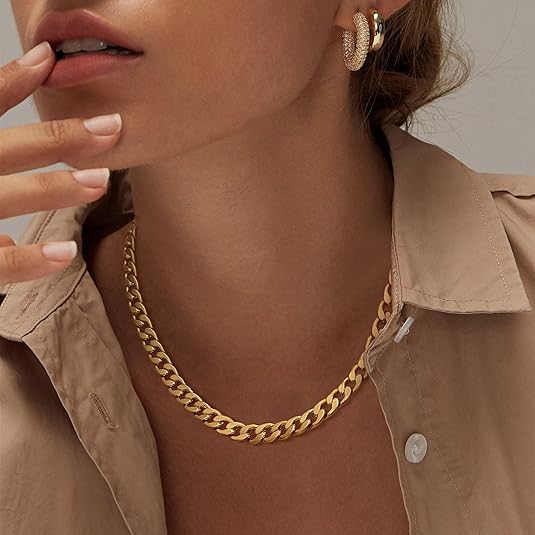 Collana con maglie cubane grosse | Oro