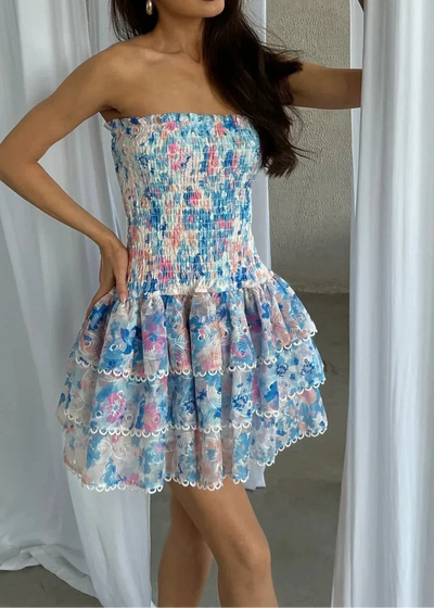 Kaylee | Vestito Floreale Senza Spalline