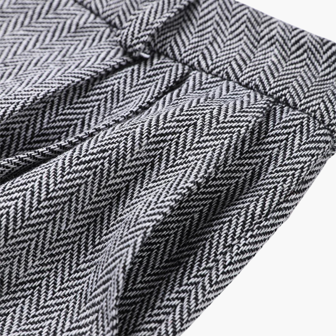 Avorio - Completo Elegante a Motivo Pesce Spada in 3 Pezzi