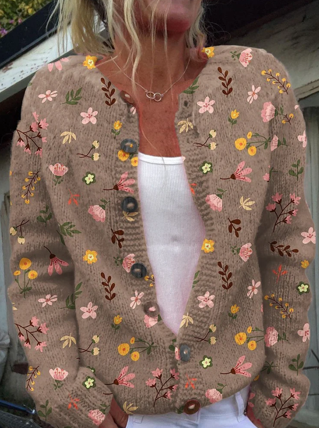 Lowri | Cardigan con Stampa Floreale