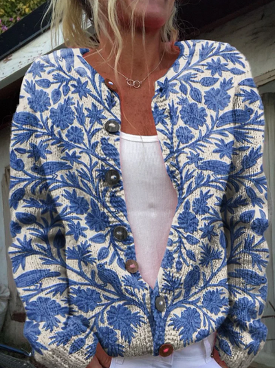 Lowri | Cardigan con Stampa Floreale