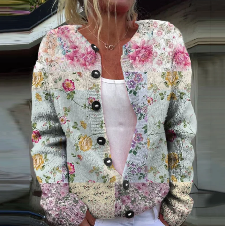 Lowri | Cardigan con Stampa Floreale