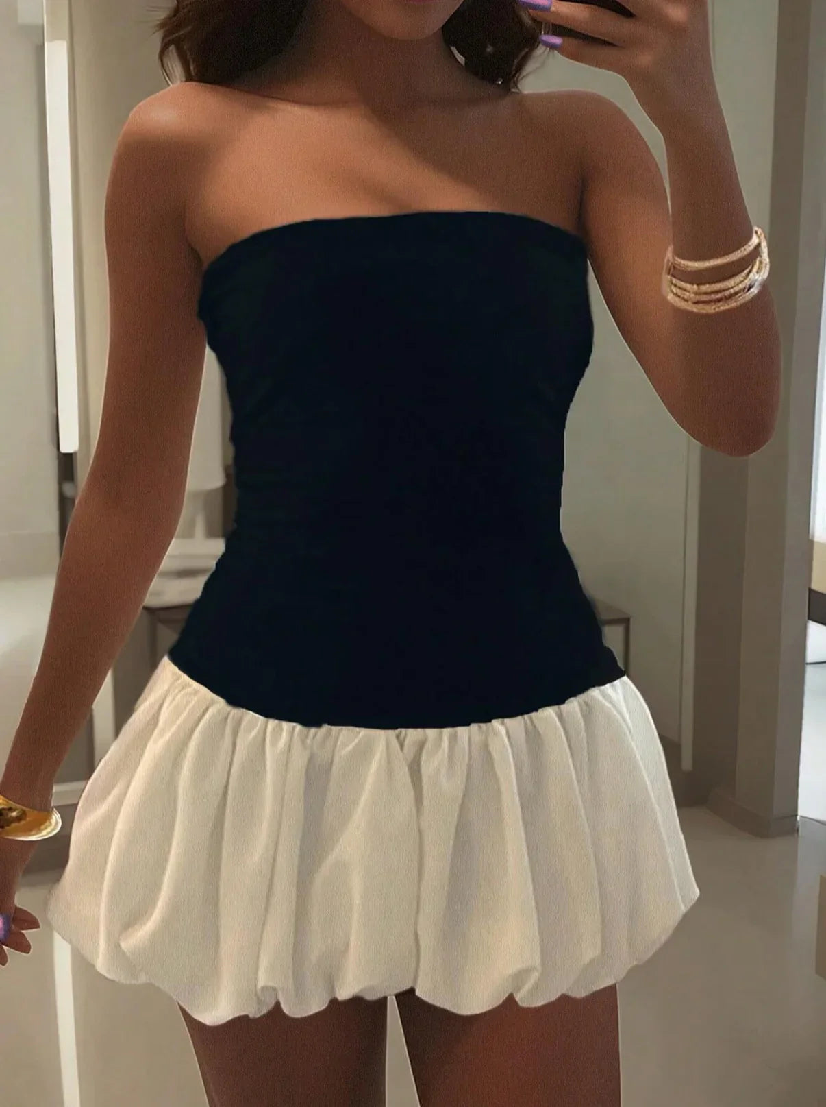 Danielle | Abito Mini con Orlo a Bolle