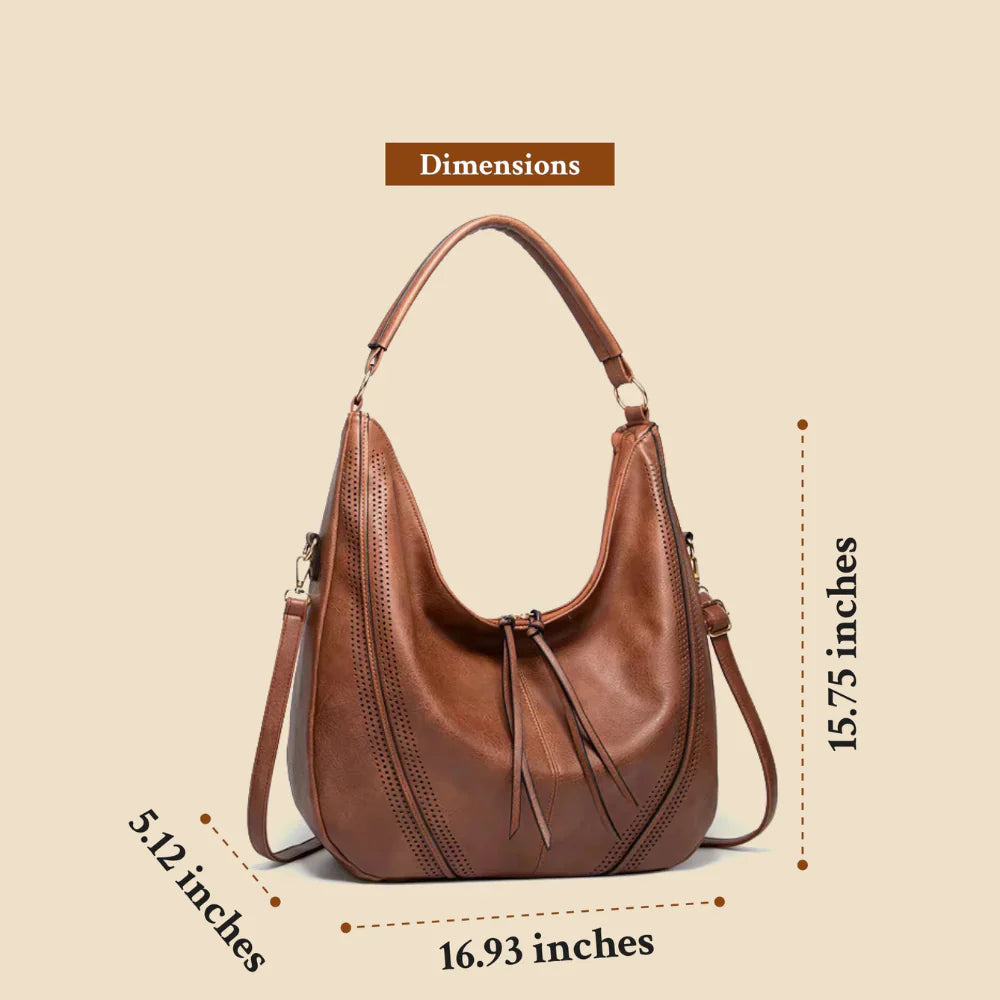 Sienna - Elegante Borsa a Spalla con Frange e Intagli