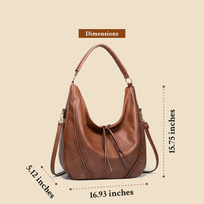 Sienna - Elegante Borsa a Spalla con Frange e Intagli