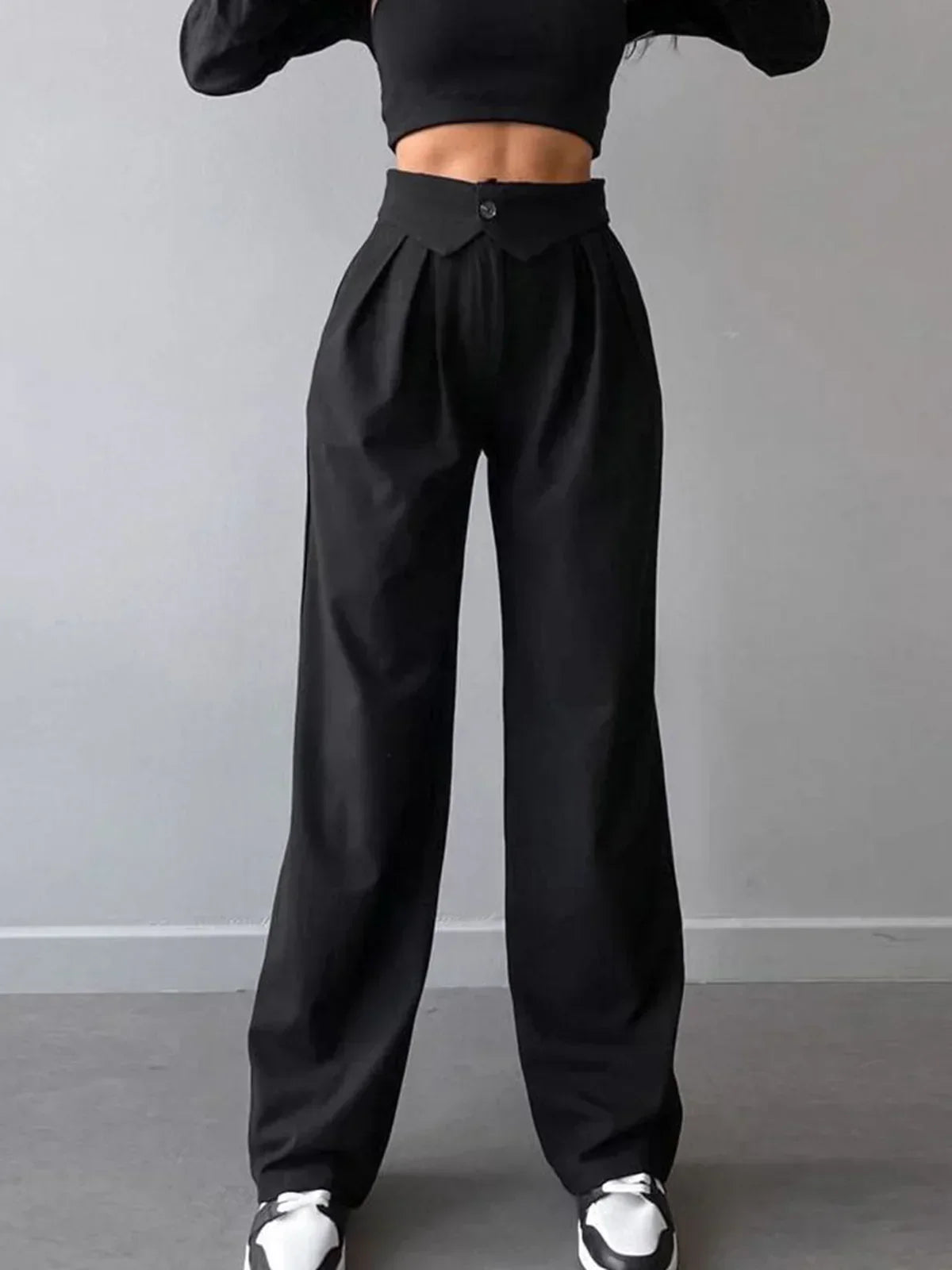 Veronika® | Pantaloni Eleganti a Gamba Dritta con Vita Ripiegata