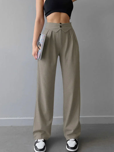 Veronika® | Pantaloni Eleganti a Gamba Dritta con Vita Ripiegata