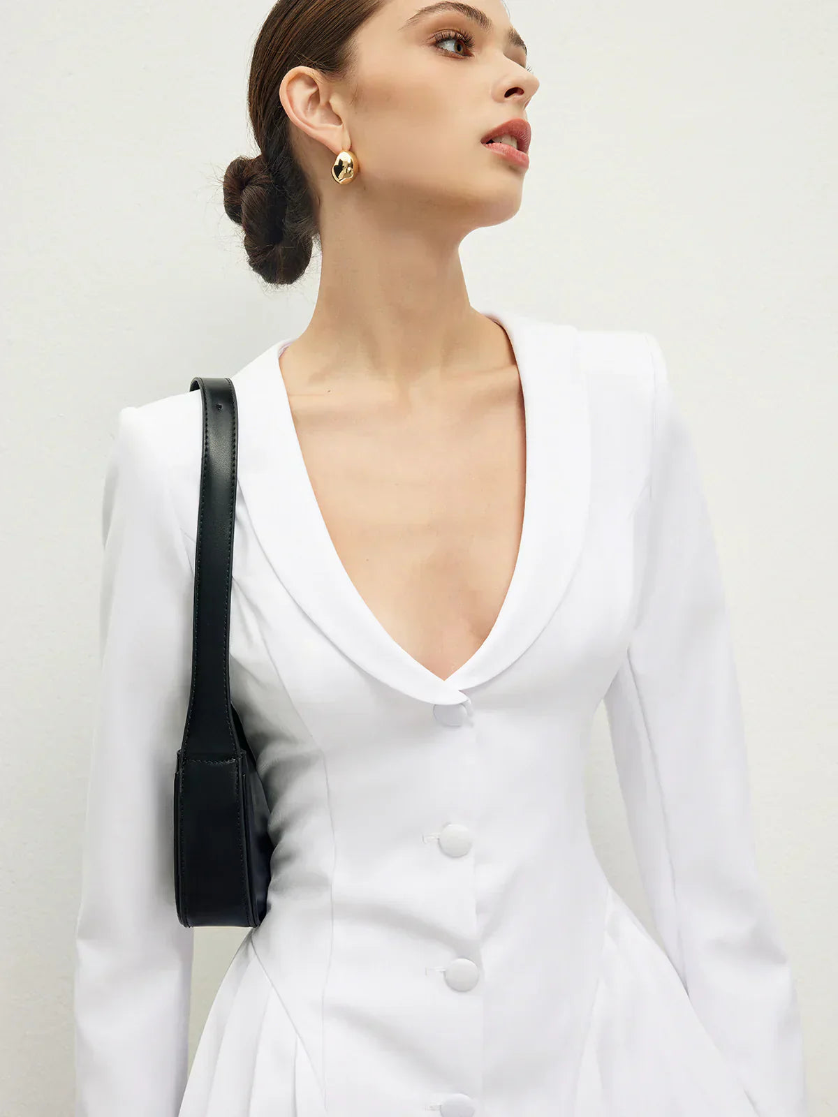 Elin® | Abito Corsetto Pieghettato con Rever