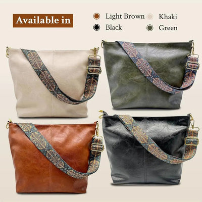 Alexis - Borsa a secchiello in pelle vintage per uso quotidiano